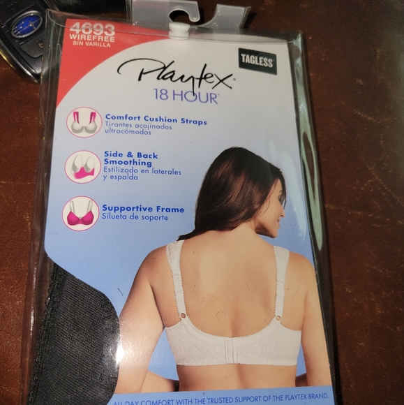 Playtex 18 Hour Bra #4693 36D Black New in Package - Picture 5 of 5